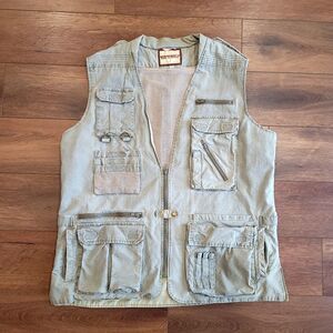 Bak Ta Basix Vest Mens 2XT Tall Green Mesh Lined Outdoor Fishing Hunting Pockets